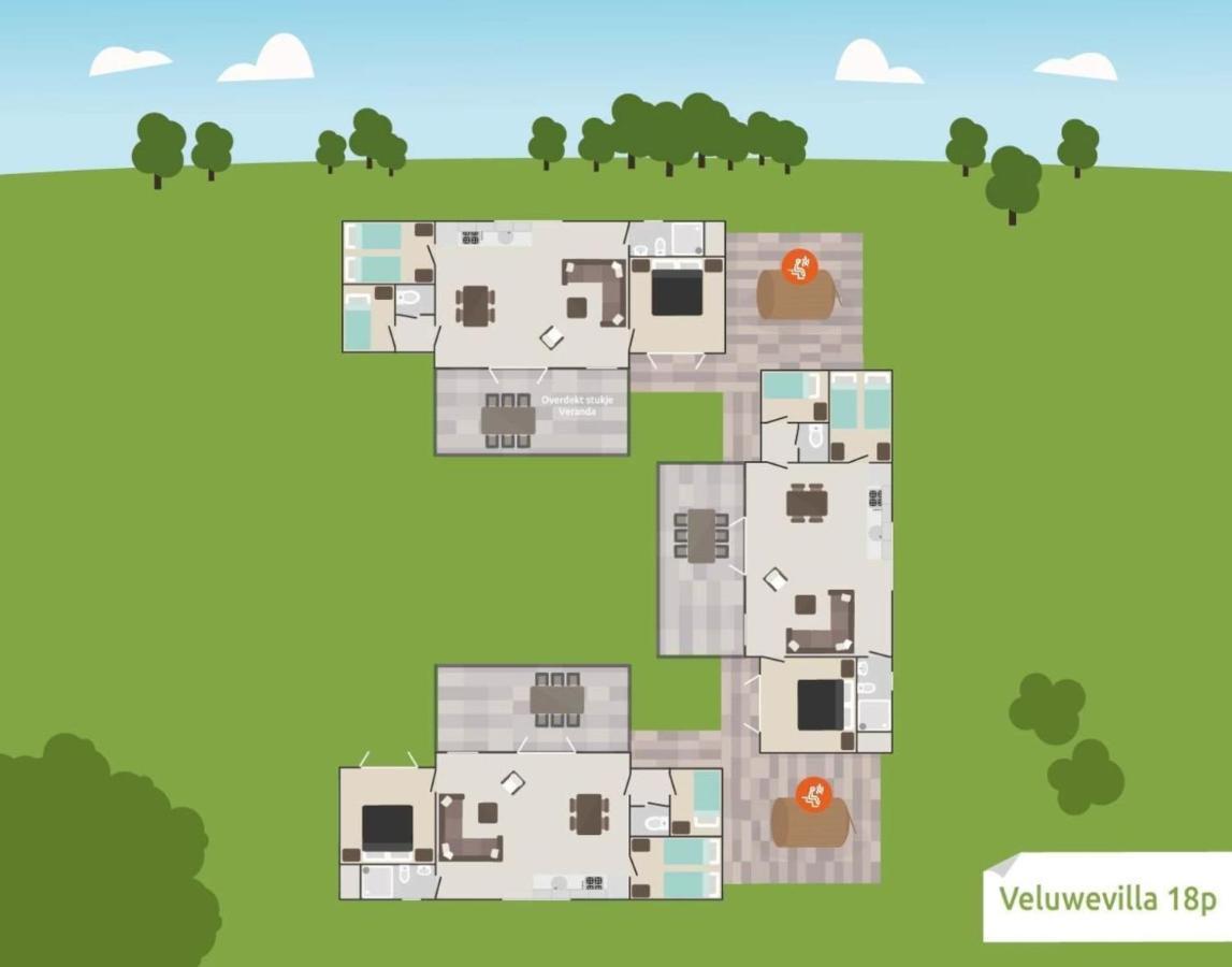 פורטהאוזן 18 Persoons Veluwe Villa מראה חיצוני תמונה